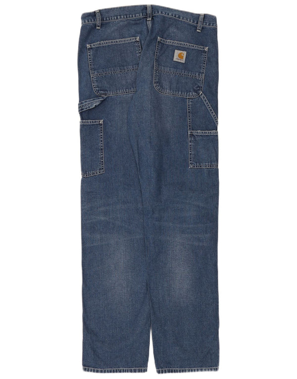 Carhartt Jean droit Wip Cargo homme W34 L34 bleu coton