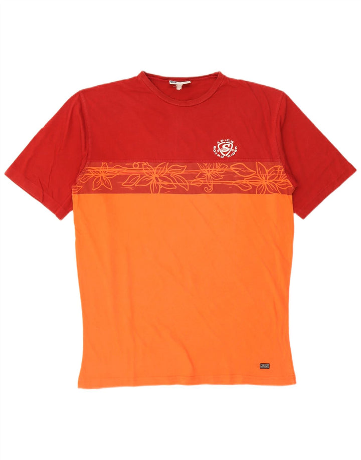 Asics T-shirt graphique pour hommes, grand, orange, colour block