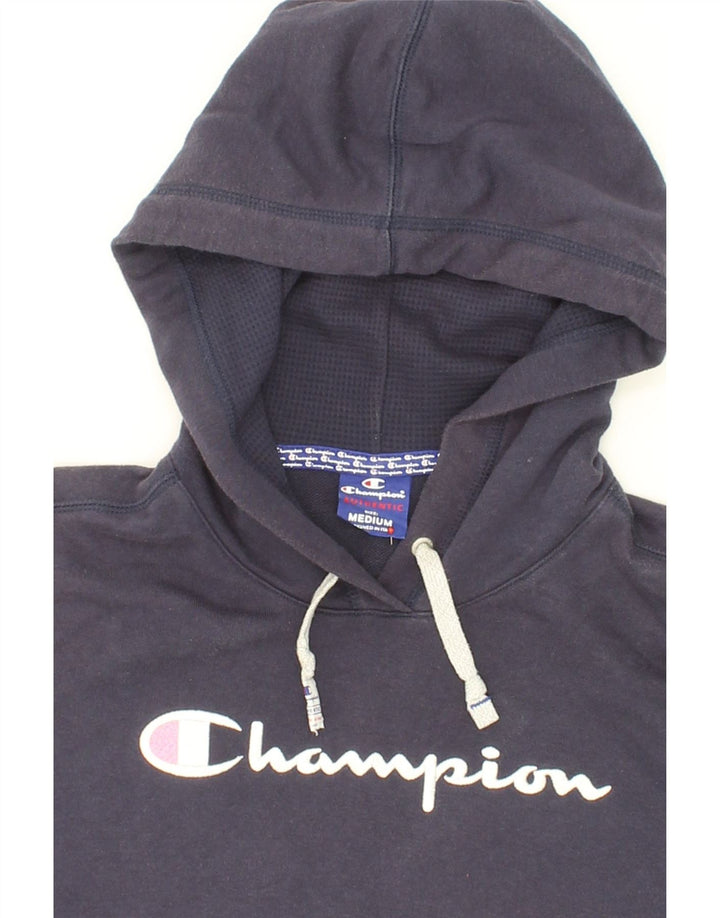 CHAMPION Boys Graphic Hoodie Jumper 9-10 Years Medium Navy Blue Vintage Champion and Second-Hand Champion from Messina Hembry 