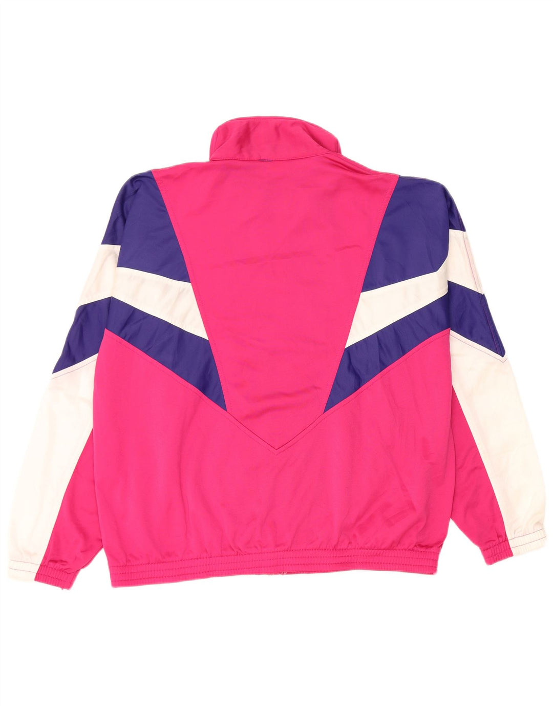 Ellesse Veste de survêtement pour femme UK 14 Rose moyen Colourblock Retro