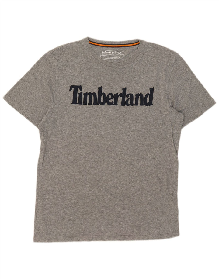 Timberland Tee-Shirt Regular Fit Graphic Homme Gris Moyen Coton