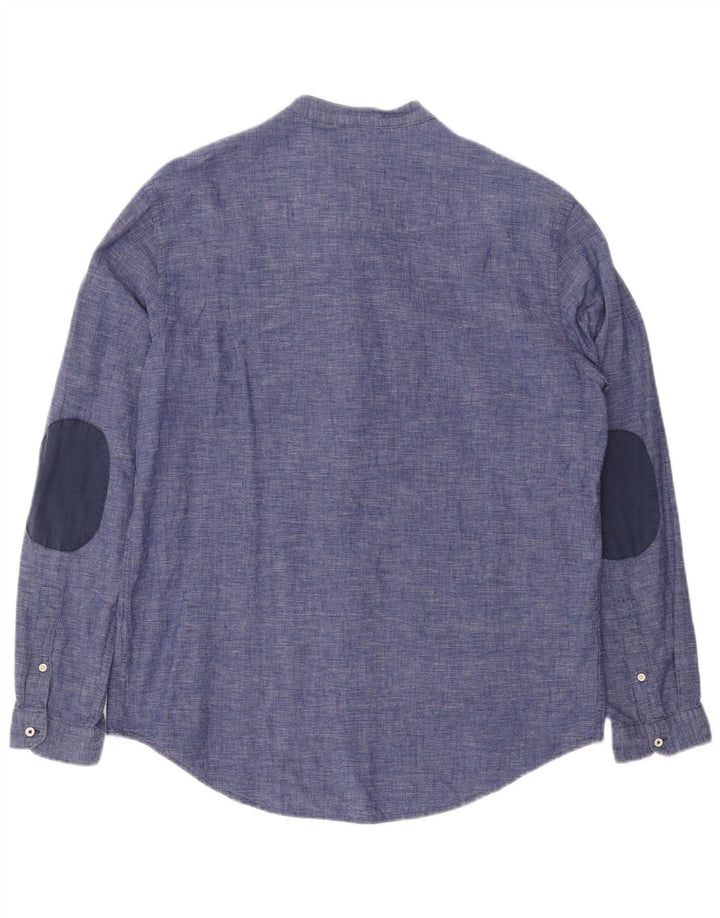 Zara Homme Super Slim Fit Pull Chemise XL Bleu Coton