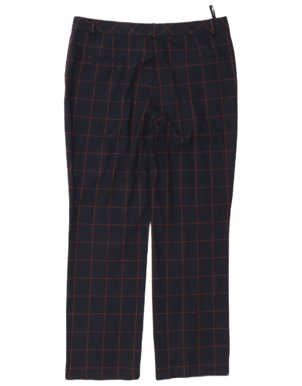MARKS & SPENCER Pantalon de costume pour femme UK 14 Large W34 L28 Bleu marine à carreaux