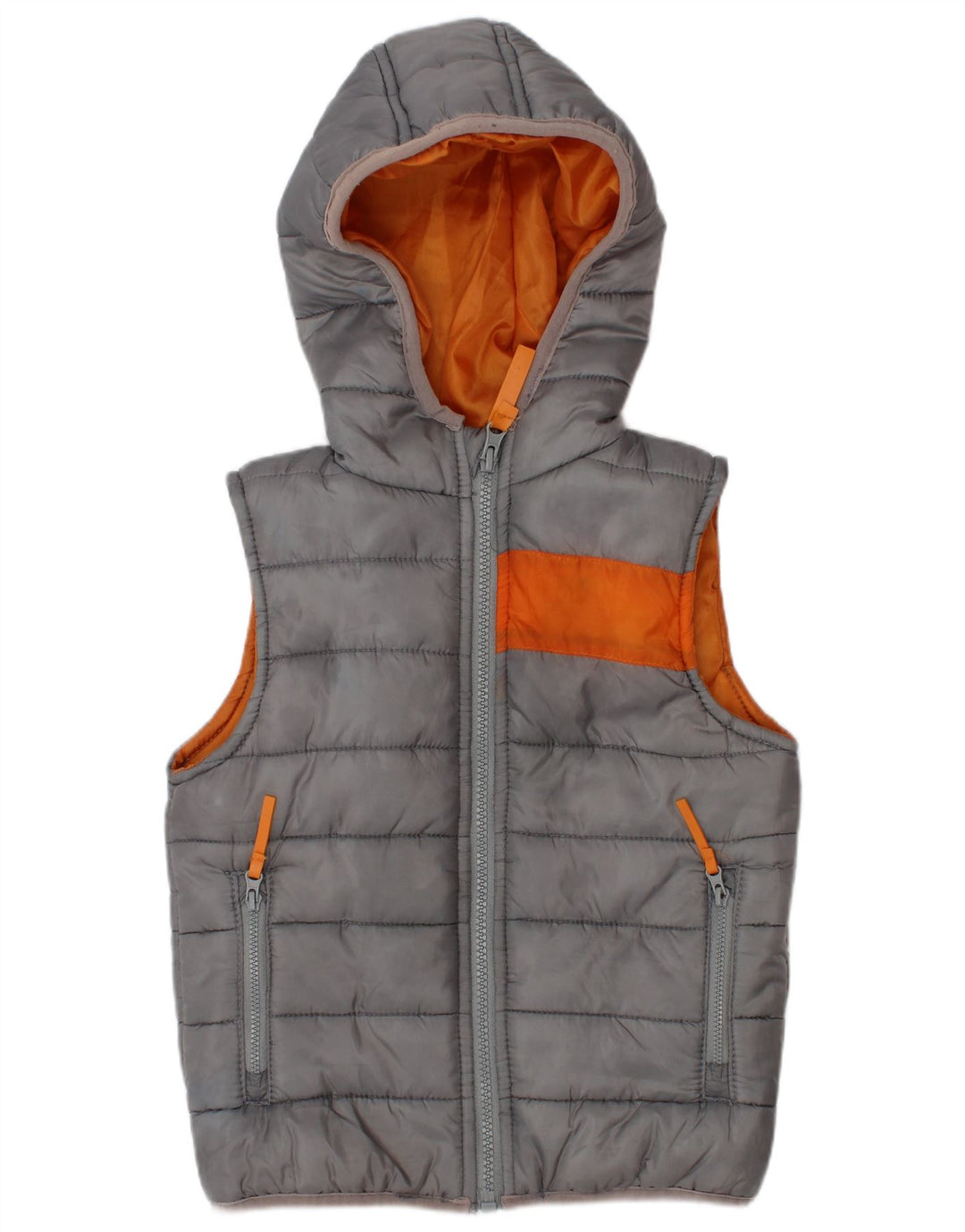 BENCH Gilet rembourré à capuche pour garçon 2-3 ans Gris Colorblock Polyester