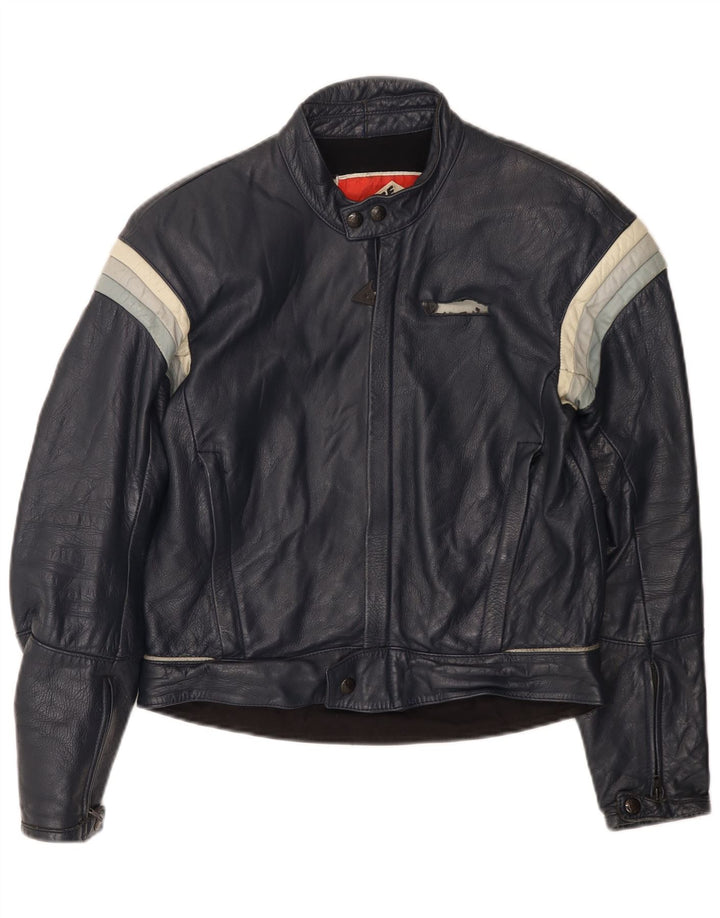 Dainese Veste de course en cuir pour homme IT 50 Bleu marine moyen Colourblock