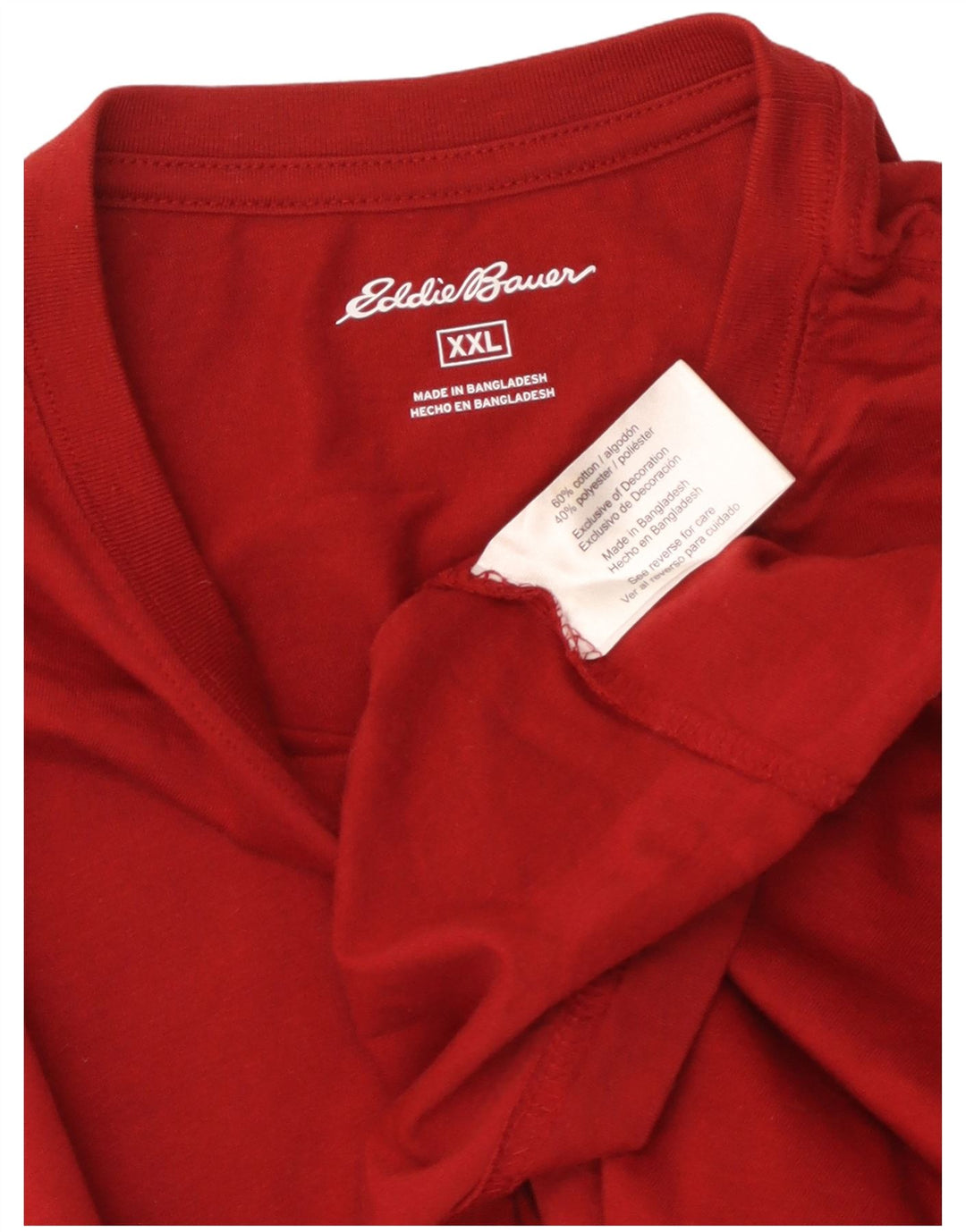 EDDIE BAUER T-Shirt Homme Top 2XL Rouge Coton