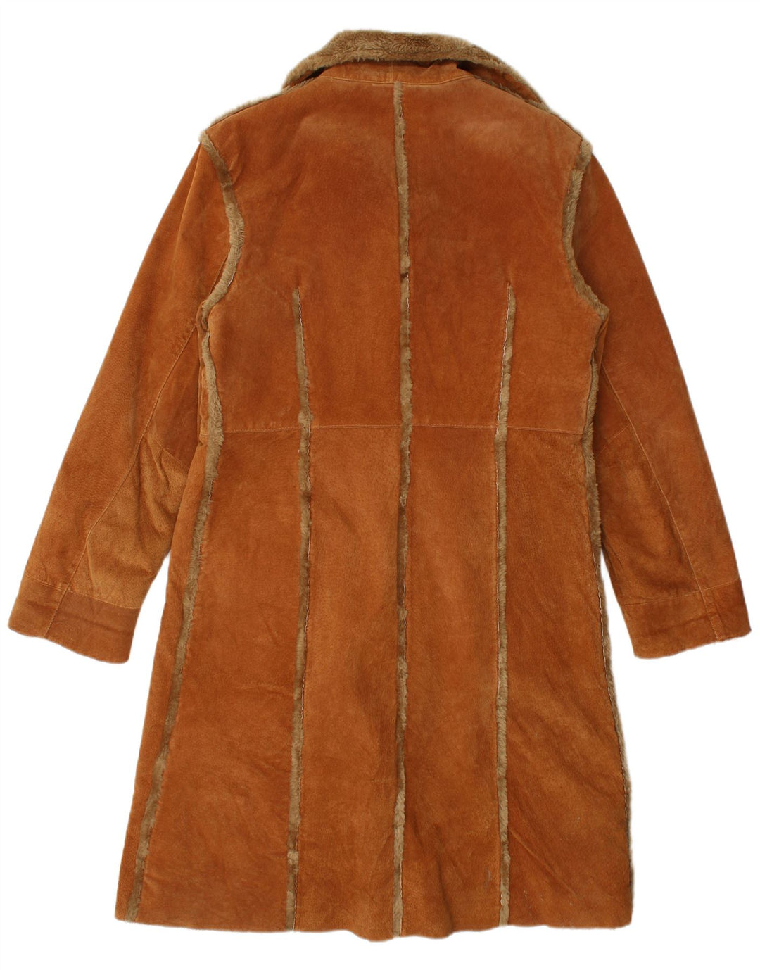manteau en peau de mouton femme vintage UK 18 XL Cuir Marron