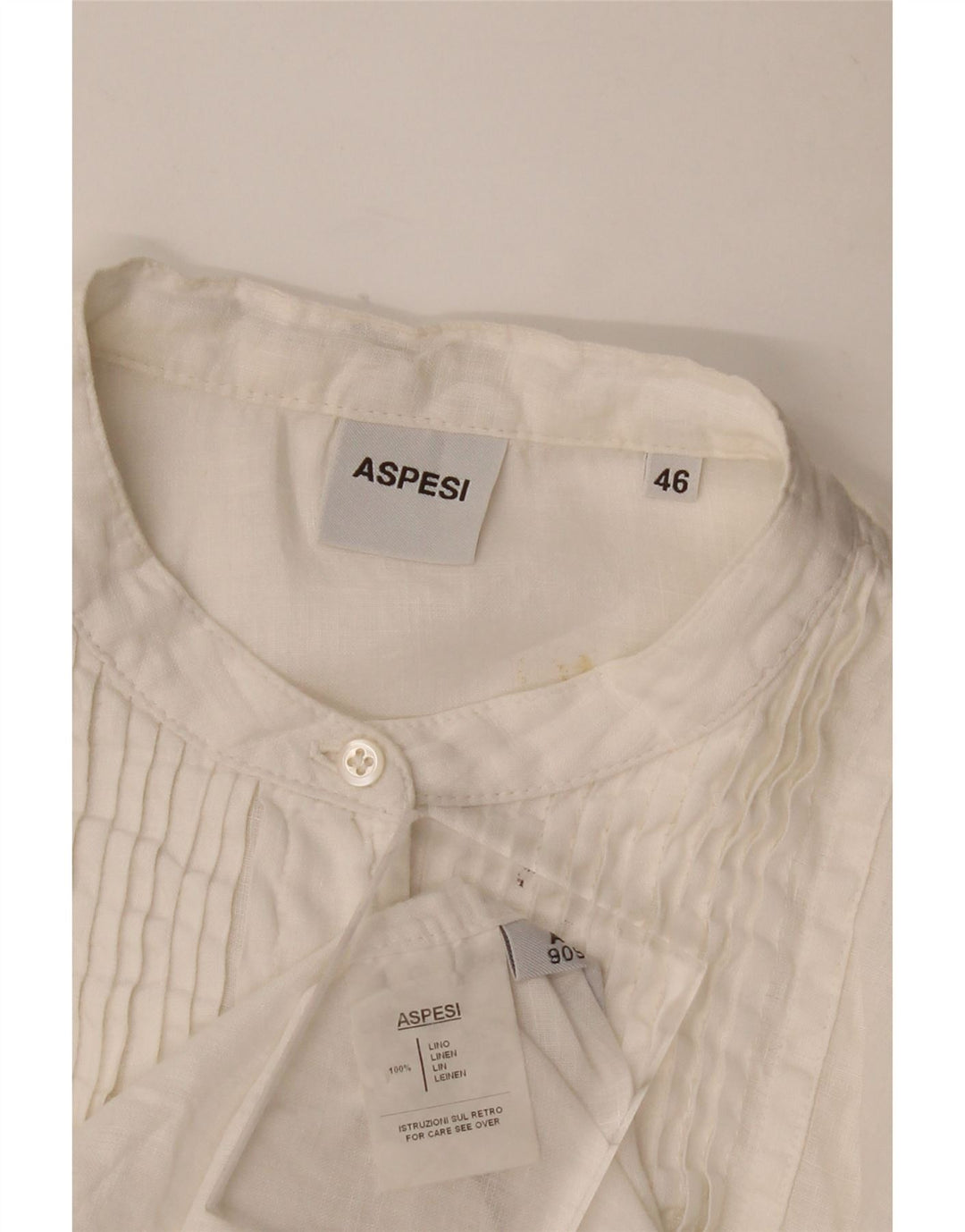 Aspesi Chemise De Smoking Femme IT 46 Grand Lin Blanc