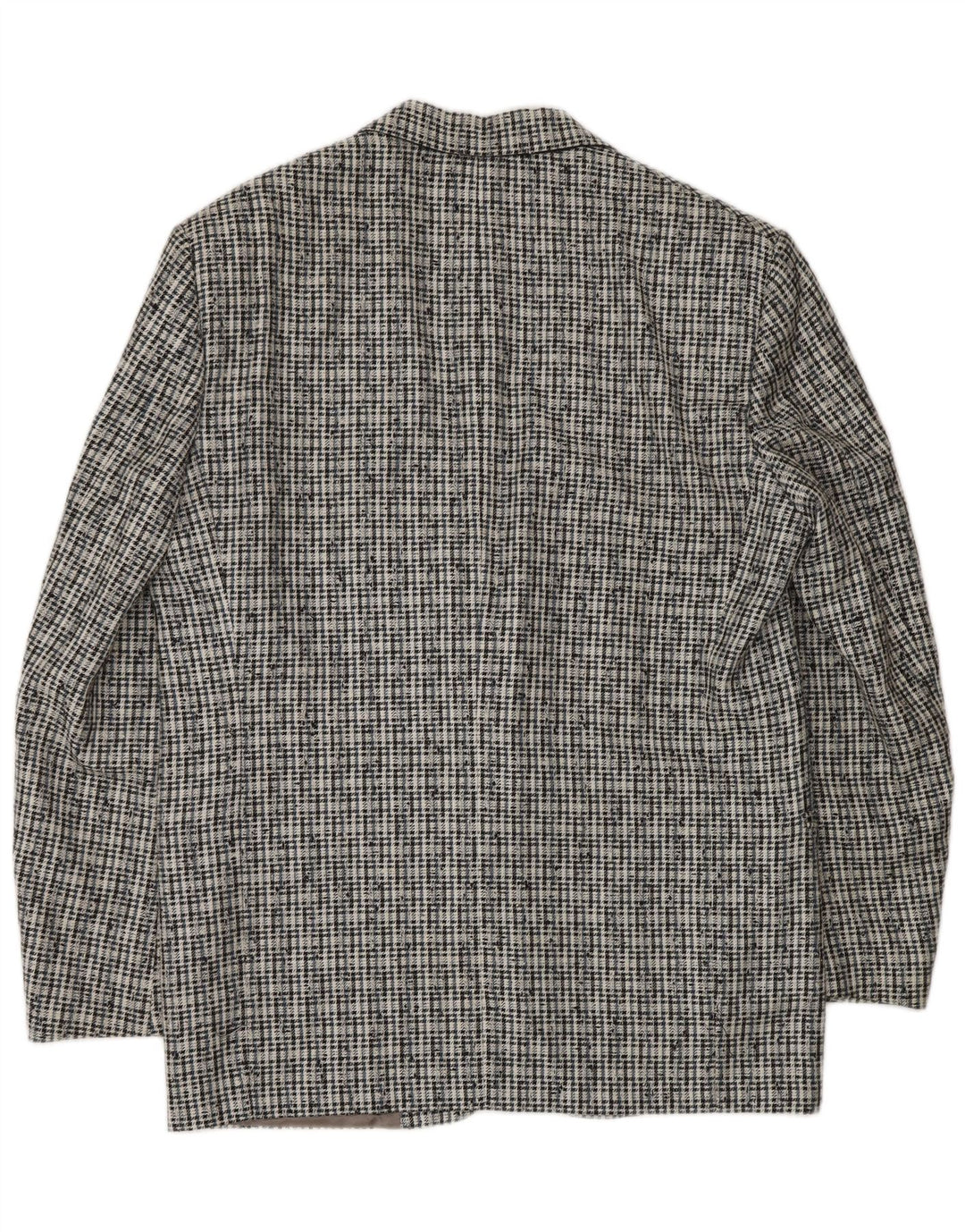 VINTAGE Veste blazer à 2 boutons pour homme IT 50 Grand gris à carreaux en polyester