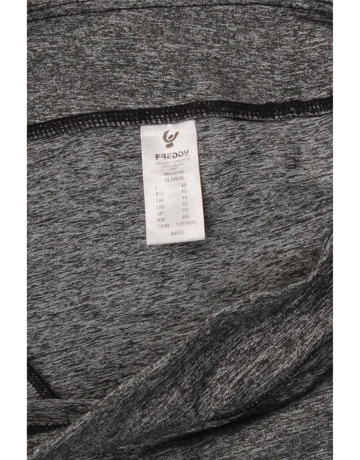 Freddy Pantalon de Survêtement Capri Femme UK 44 Large Gris Moucheté Polyester