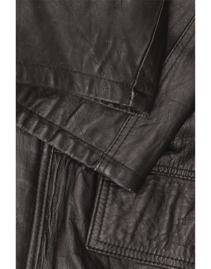 Manteau en cuir homme vintage IT 48 Medium Noir