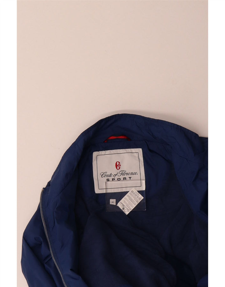 CONTE OF FLORENCE Mens Bomber Jacket UK 36 Small Navy Blue Polyamide