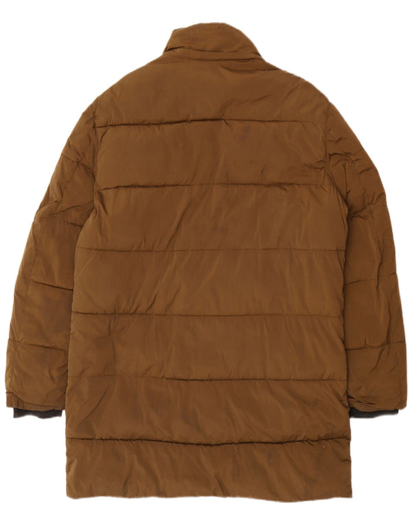 Zara Manteau rembourré pour homme UK 38 Medium Kaki Nylon Biker