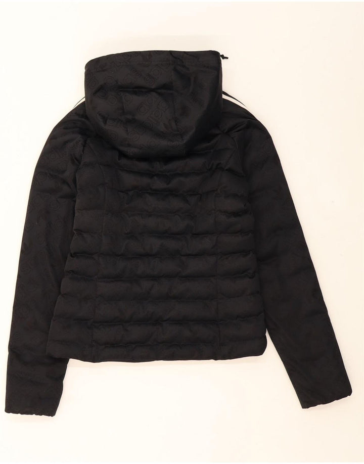 ADIDAS Womens Hooded Padded Jacket UK 6 XS Black Polyester Vintage Adidas and Second-Hand Adidas from Messina Hembry 