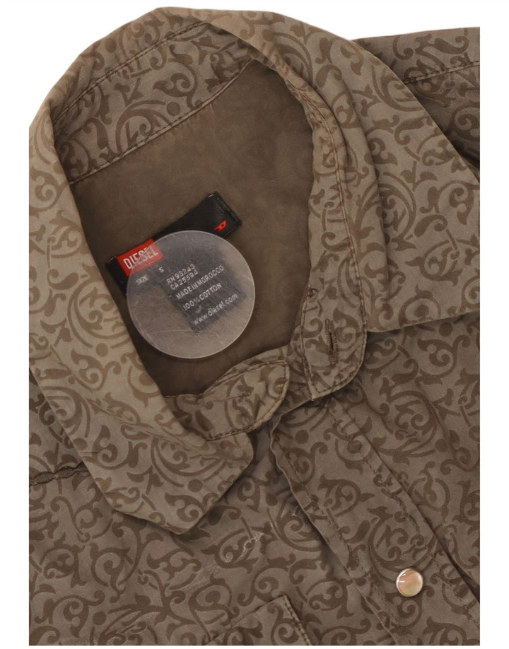 Diesel Chemise Homme Petit Marron Paisley Cotton