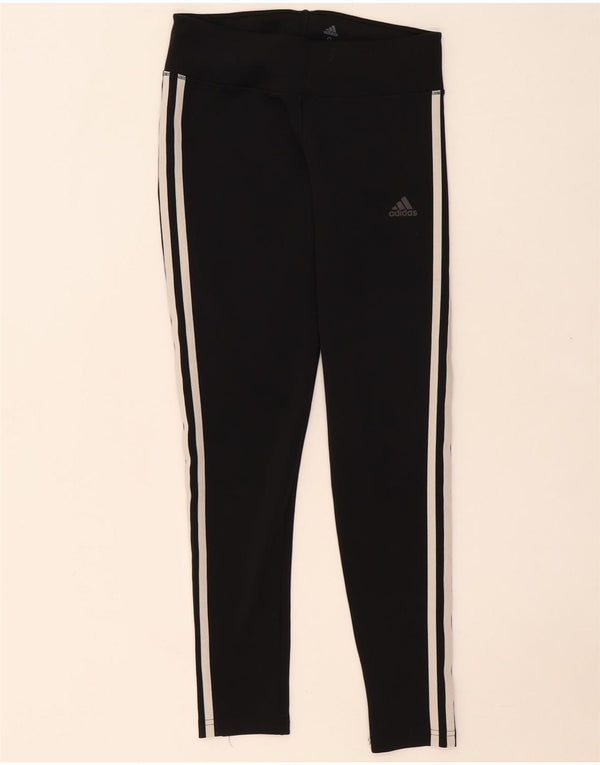 ADIDAS Femmes Climalite Leggings UK 8/10 Petit Noir Polyester