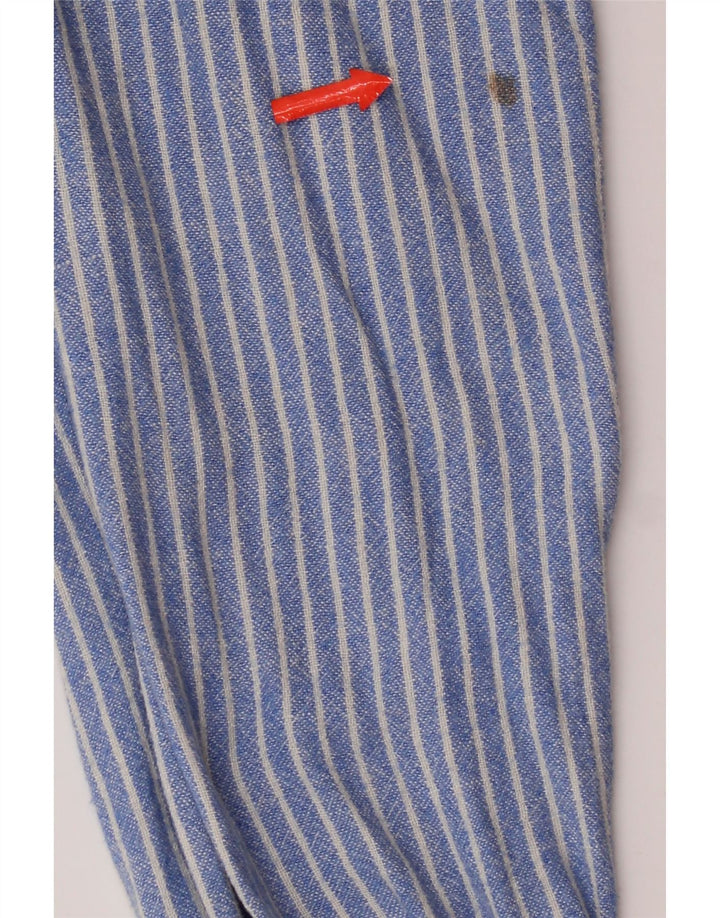 Crew Clothing Chemise homme en lin bleu moyen à fines rayures