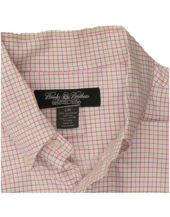 BROOKS BROTHERS Chemise Homme Grand Carreau Rose Coton