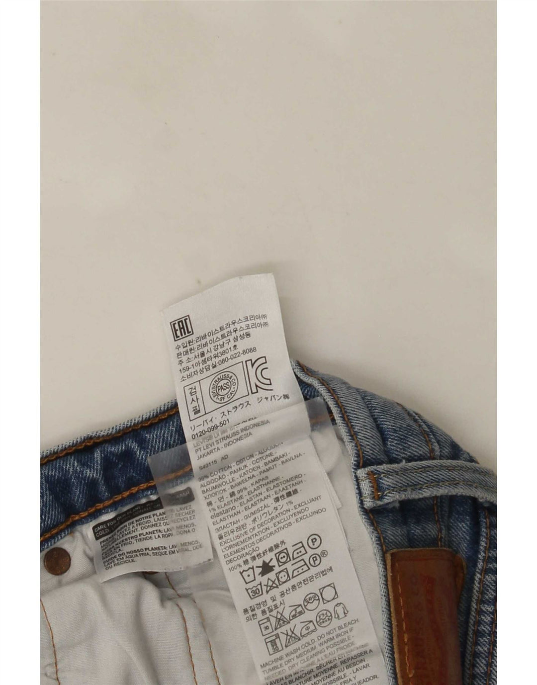 Levi's Jean Droit 501 Femme Bleu W30 L30 Coton Bleu