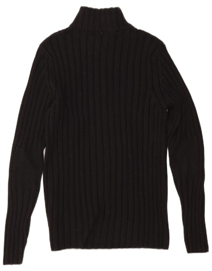 Rifle Pull col zippé pour homme en laine noire moyenne