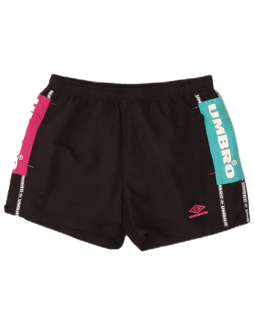 Umbro Short de Sport Graphique Homme Noir Moyen Polyester Colorblock