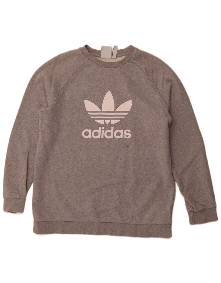 ADIDAS Sweat-shirt graphique pour hommes, grand coton gris