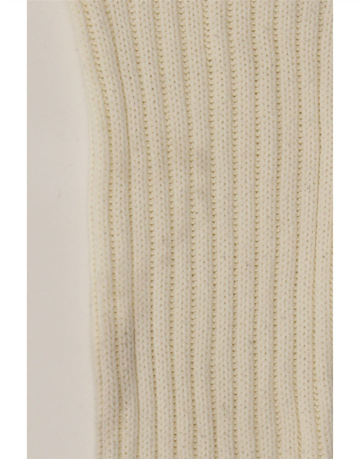 Zara Pull court surdimensionné à col roulé pour femme UK 10 Petit Blanc