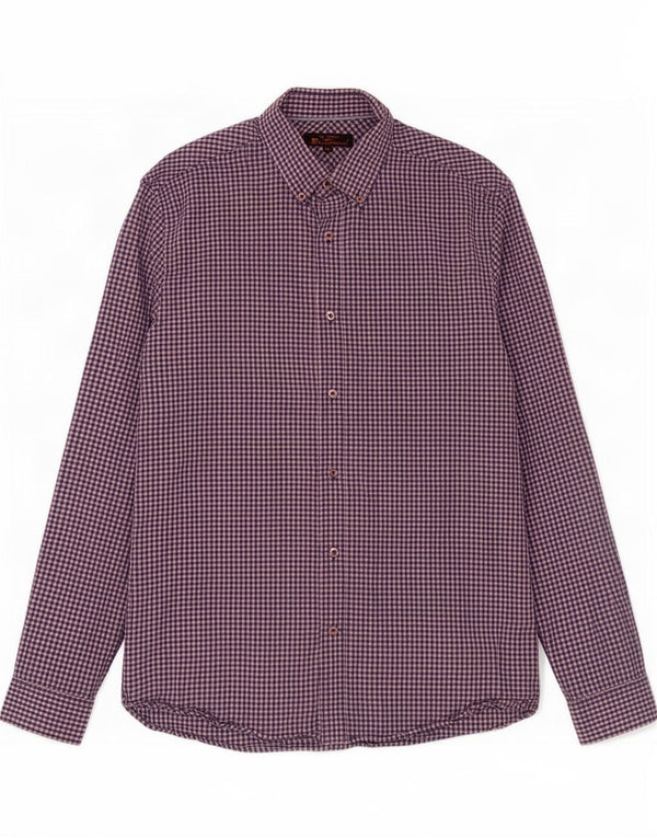 Ben Sherman Chemise Homme Taille 15 1/2 Coton Vichy Bleu Moyen