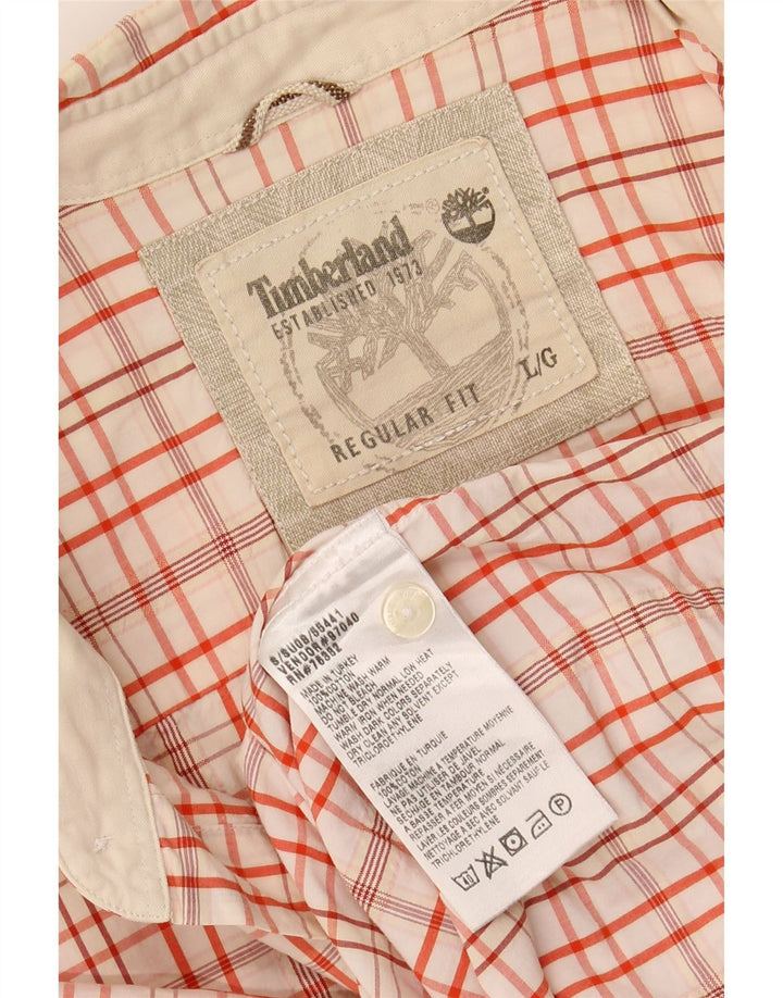 TIMBERLAND Chemise à manches courtes coupe classique pour homme en coton à carreaux blancs