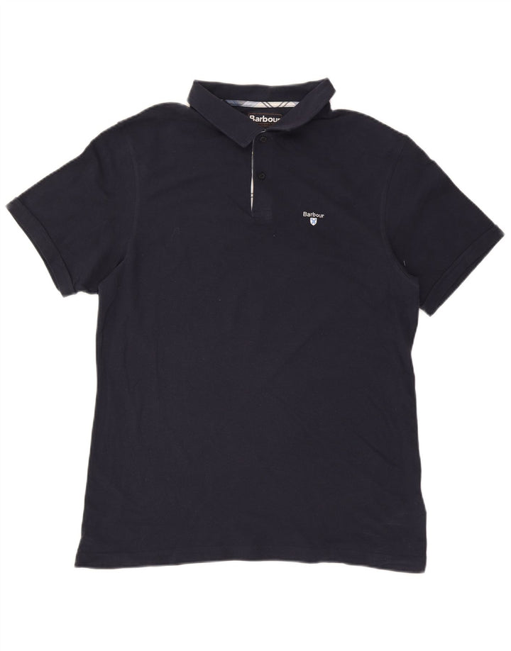 Barbour Polo Homme XL Bleu Marine Coton