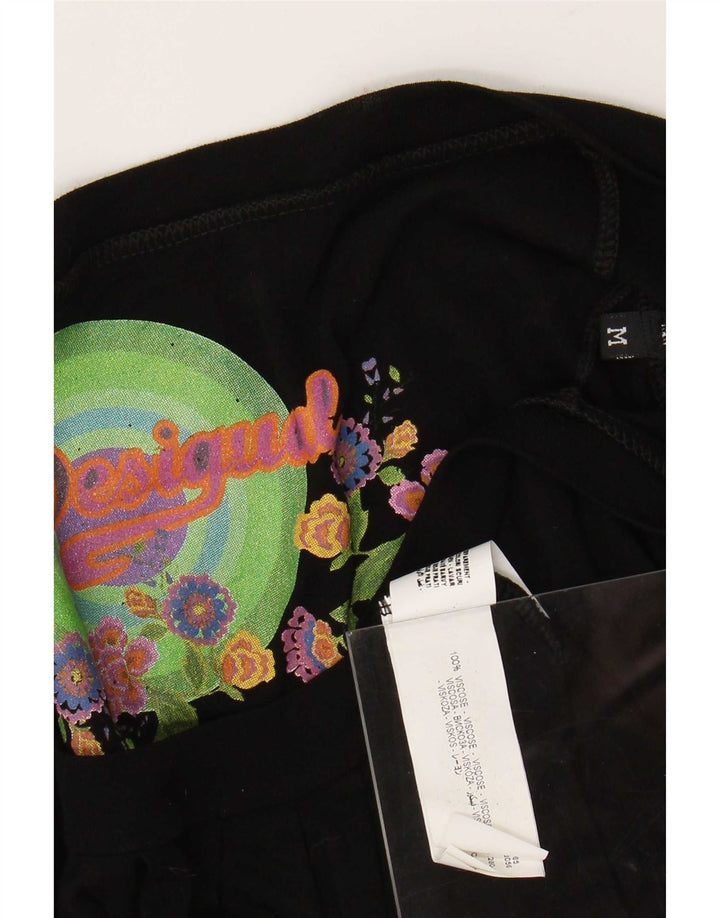 Desigual Chemisier Femme Top UK 44 Medium Noir Viscose