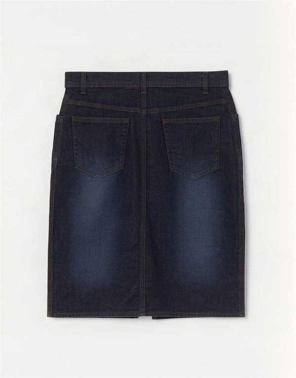 Marks & Spencer Jupe en jean pour femme UK 10 Small W28 Bleu marine Coton