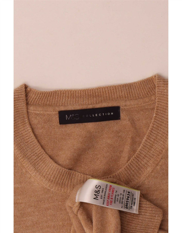 Marks & Spencer Pull à col rond pour femme UK 14 Large Beige