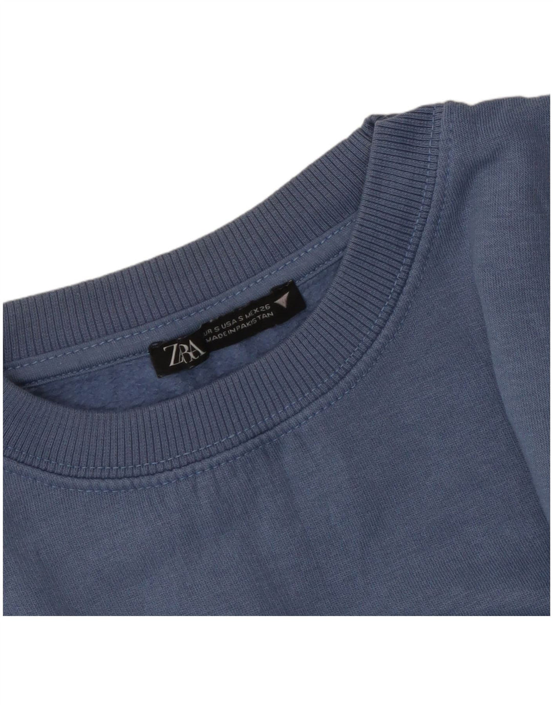 ZARA Femme Sweat-shirt court surdimensionné UK 10 Petit Bleu