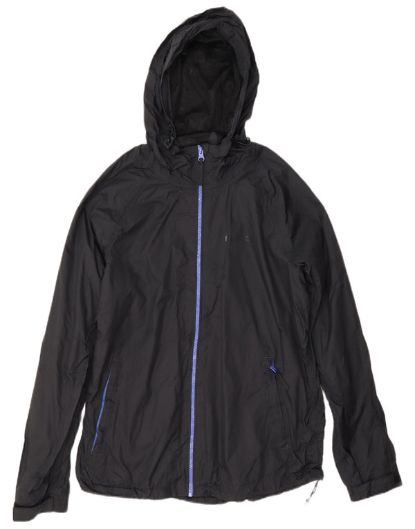Mountain Warehouse Veste de pluie à capuche pour femme UK 12 Medium Noir Nylon
