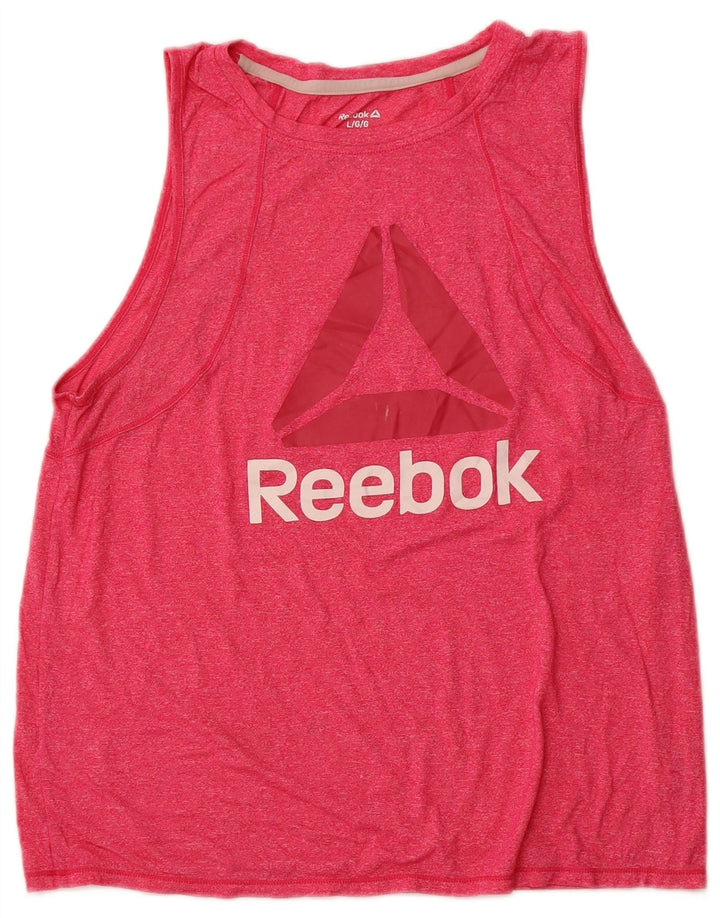 REEBOK Débardeur graphique pour femme UK 14 Large Rose