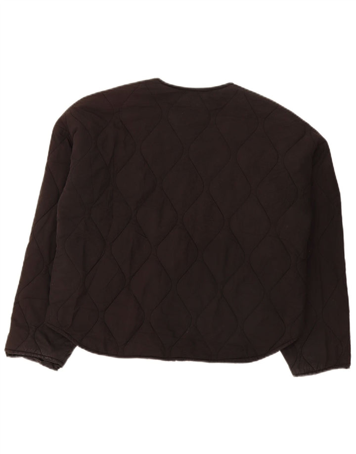 Zara Veste matelassée surdimensionnée pour femme UK 6 XS Noir Polyester
