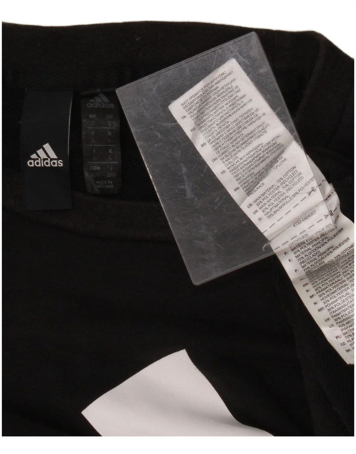 ADIDAS Mens Graphic Sweatshirt Jumper Large Black Cotton