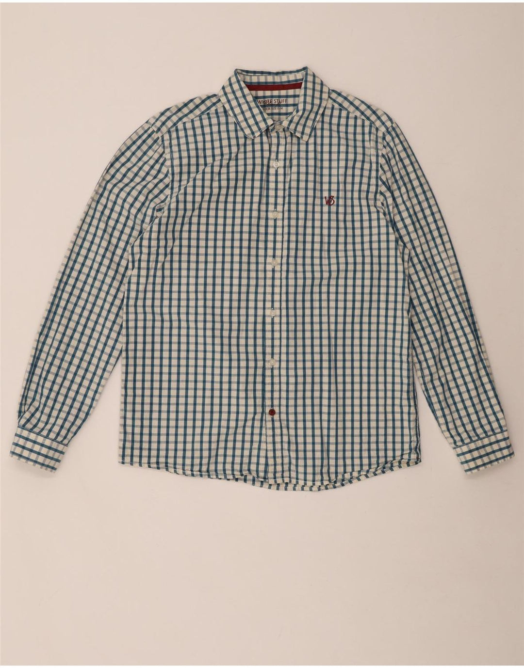 Chemise Coupe Classique Homme White Stuff Coton à Carreaux Bleu Moyen