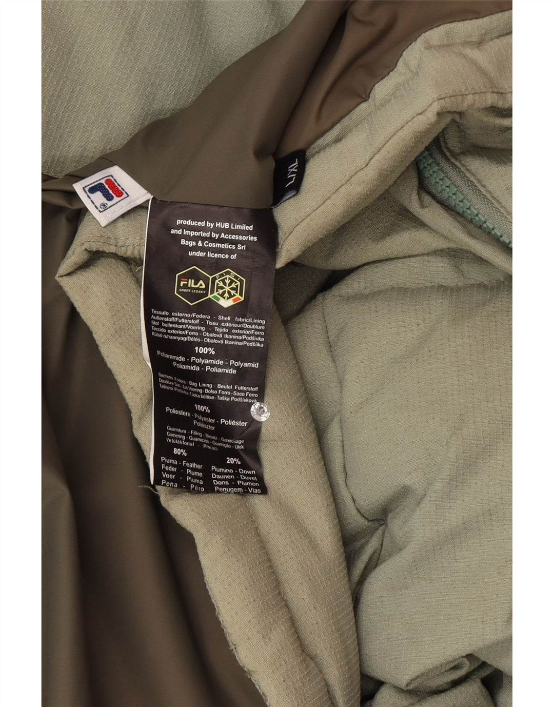 Fila Gilet rembourré pour homme UK 40 Large Vert Polyamide