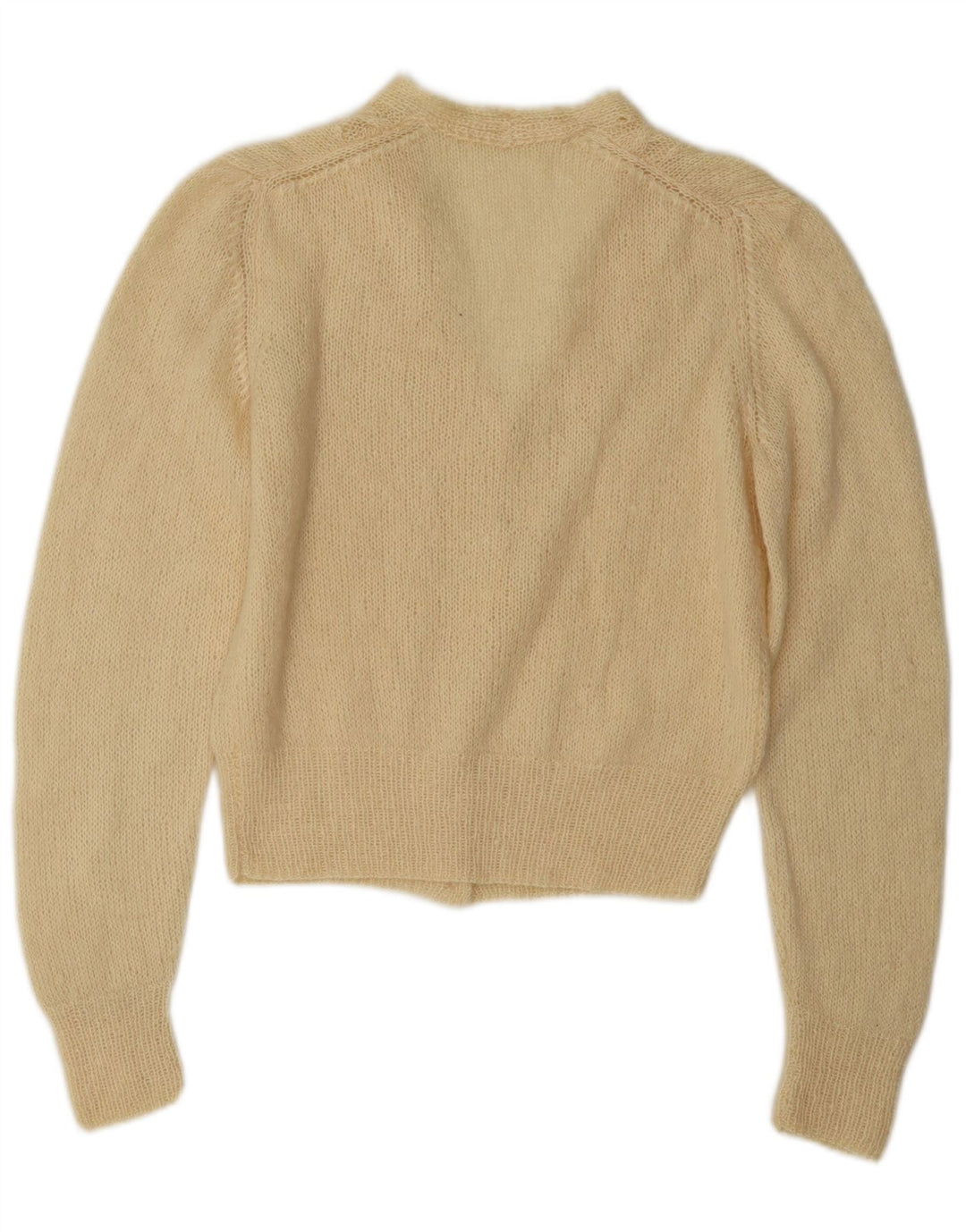 vintage Femme Cardigan Pull UK 12 Moyen Off White