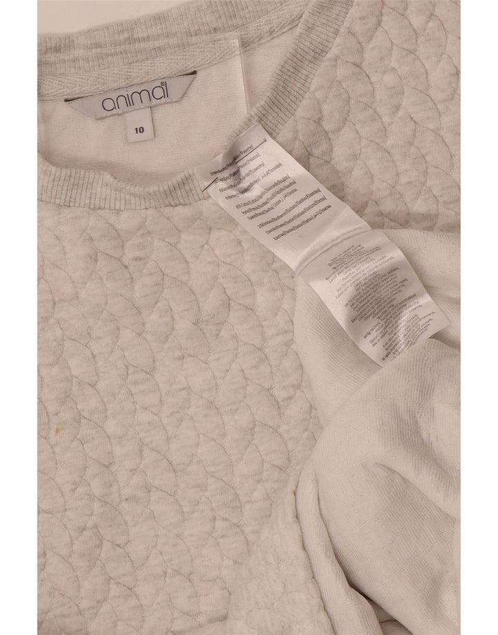 Animal Femme Coupe Ample Sweat Pull UK 10 Petit Blanc Cassé Polyester