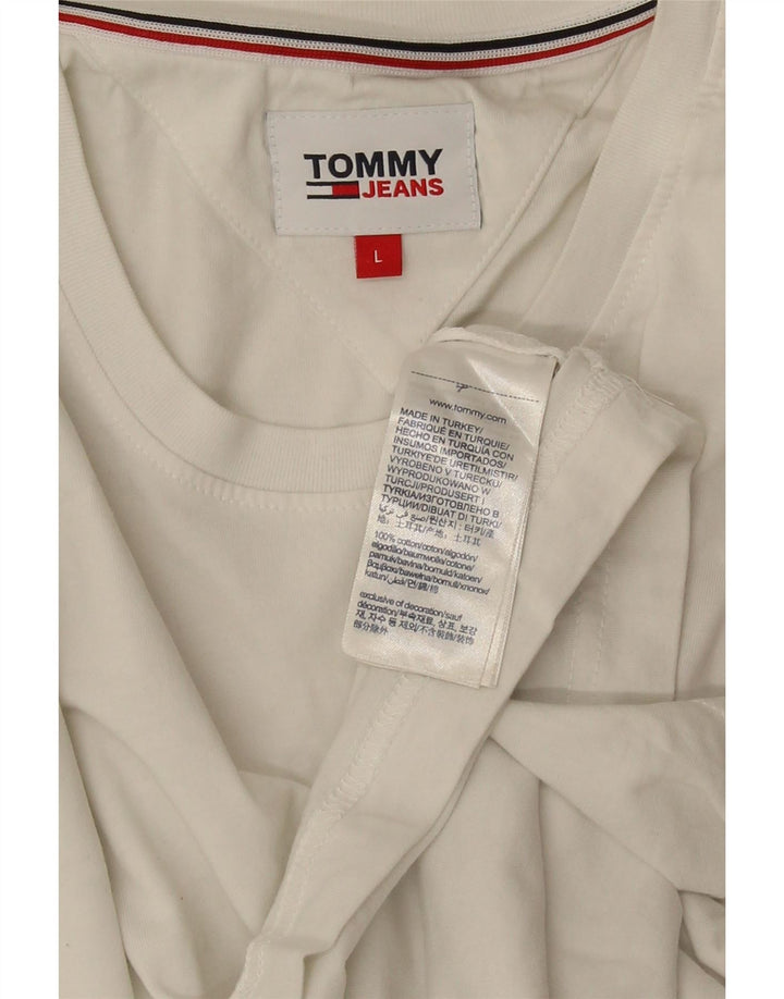 TOMMY HILFIGER T-Shirt Homme Haut Large Blanc Coton