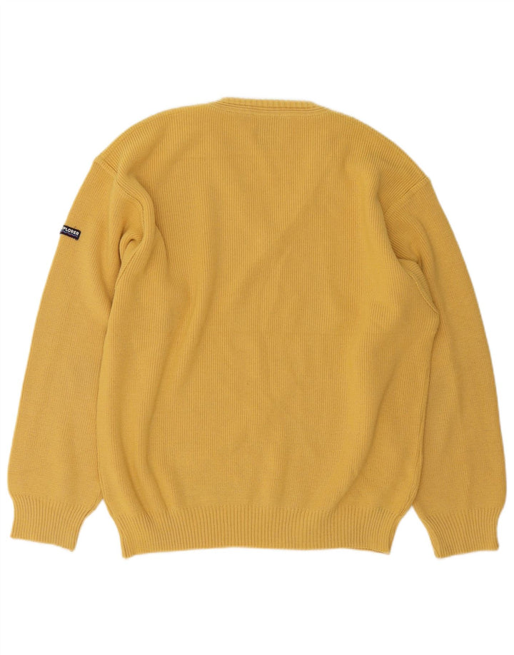 Explorer Pull Col V Homme IT 50 Laine Jaune Moyen