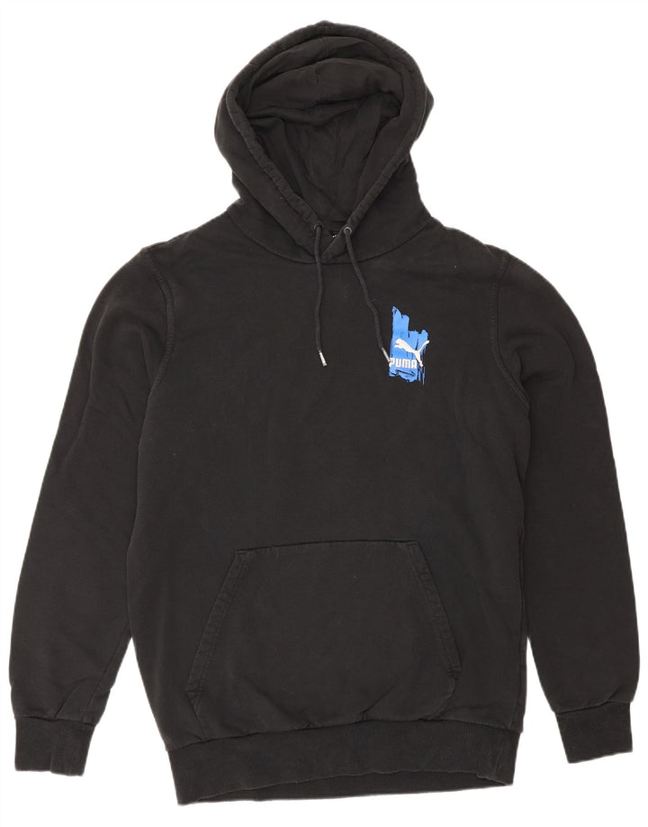 Puma Pull à capuche graphique pour homme en coton noir Taille S