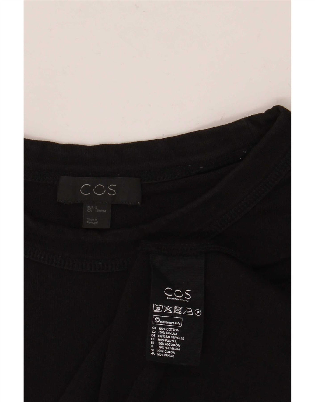 Cos T-Shirt Homme Haut Petit Coton Noir