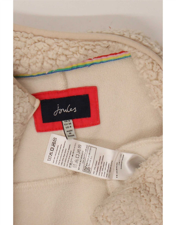 Joules Pull polaire surdimensionné à col zippé pour femme UK 8 Small Beige Polyester