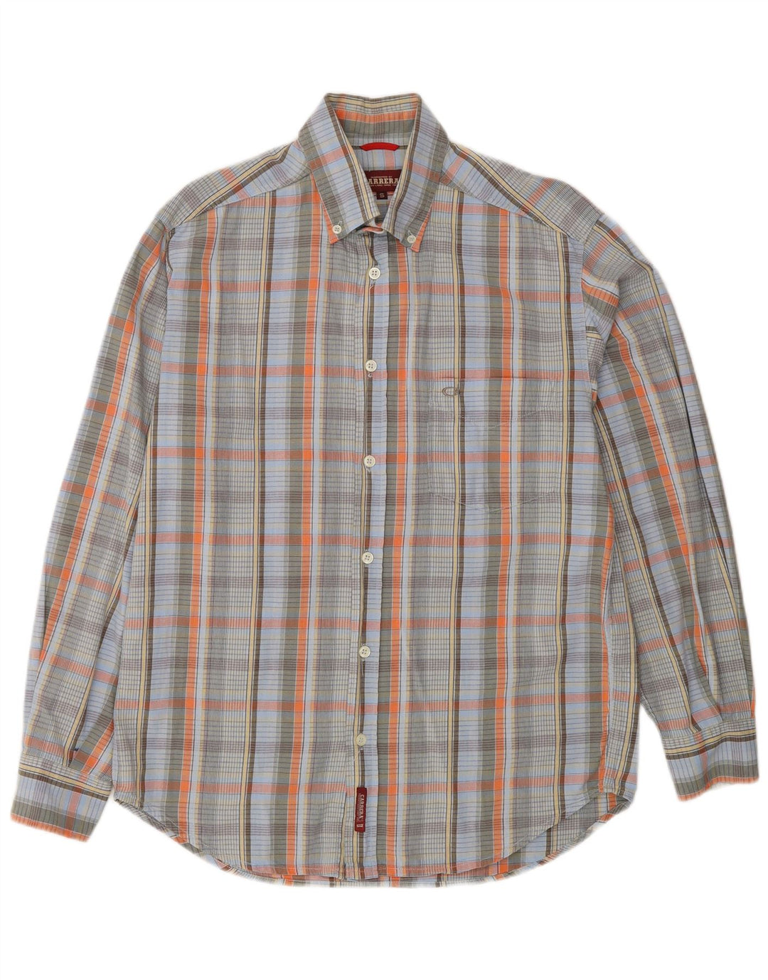 CARRERA Chemise Homme Petit Carreau Bleu Coton