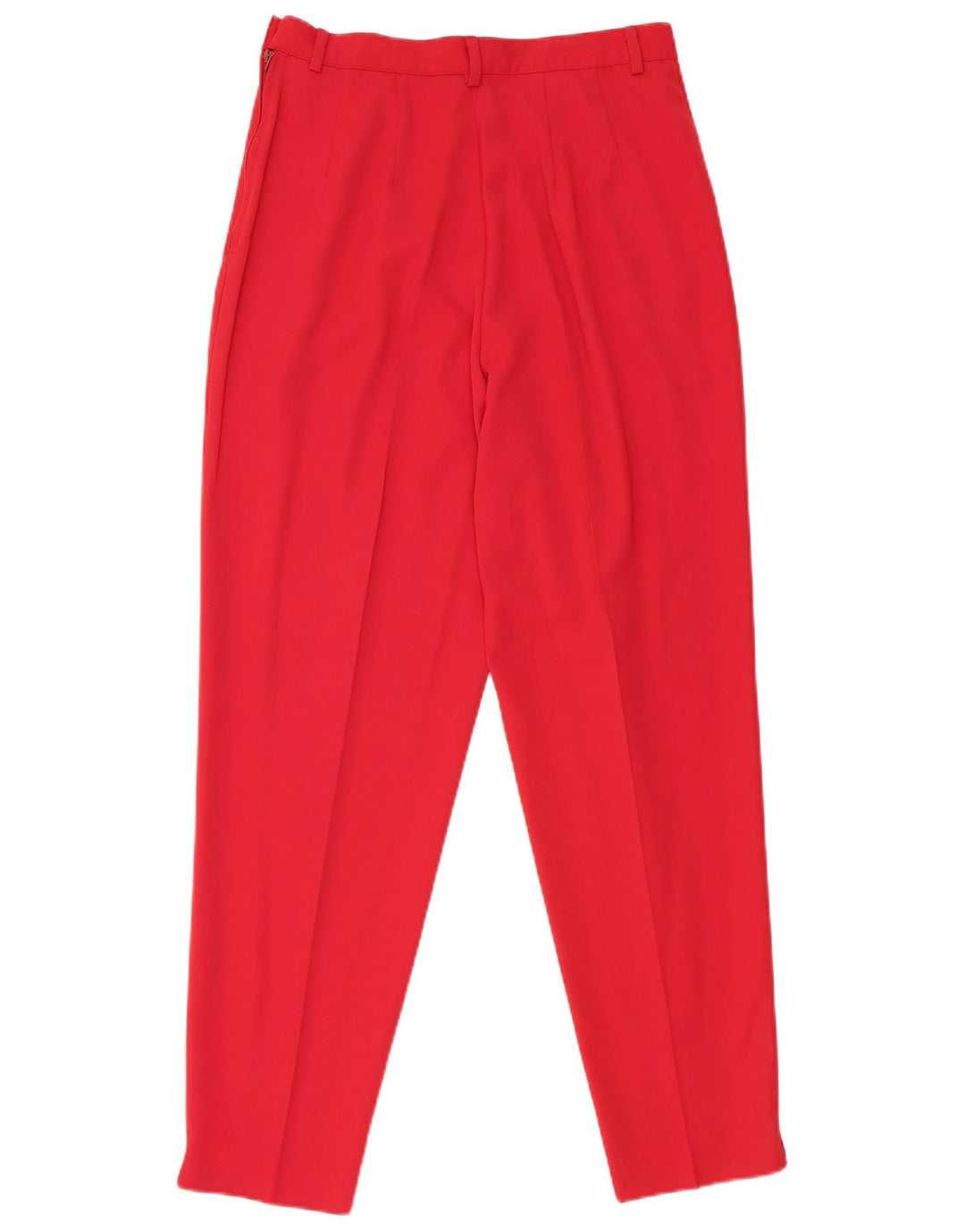 Benetton Pantalon de costume à chevilles pour femme IT 44 Medium W26 L28 Rouge Polyester