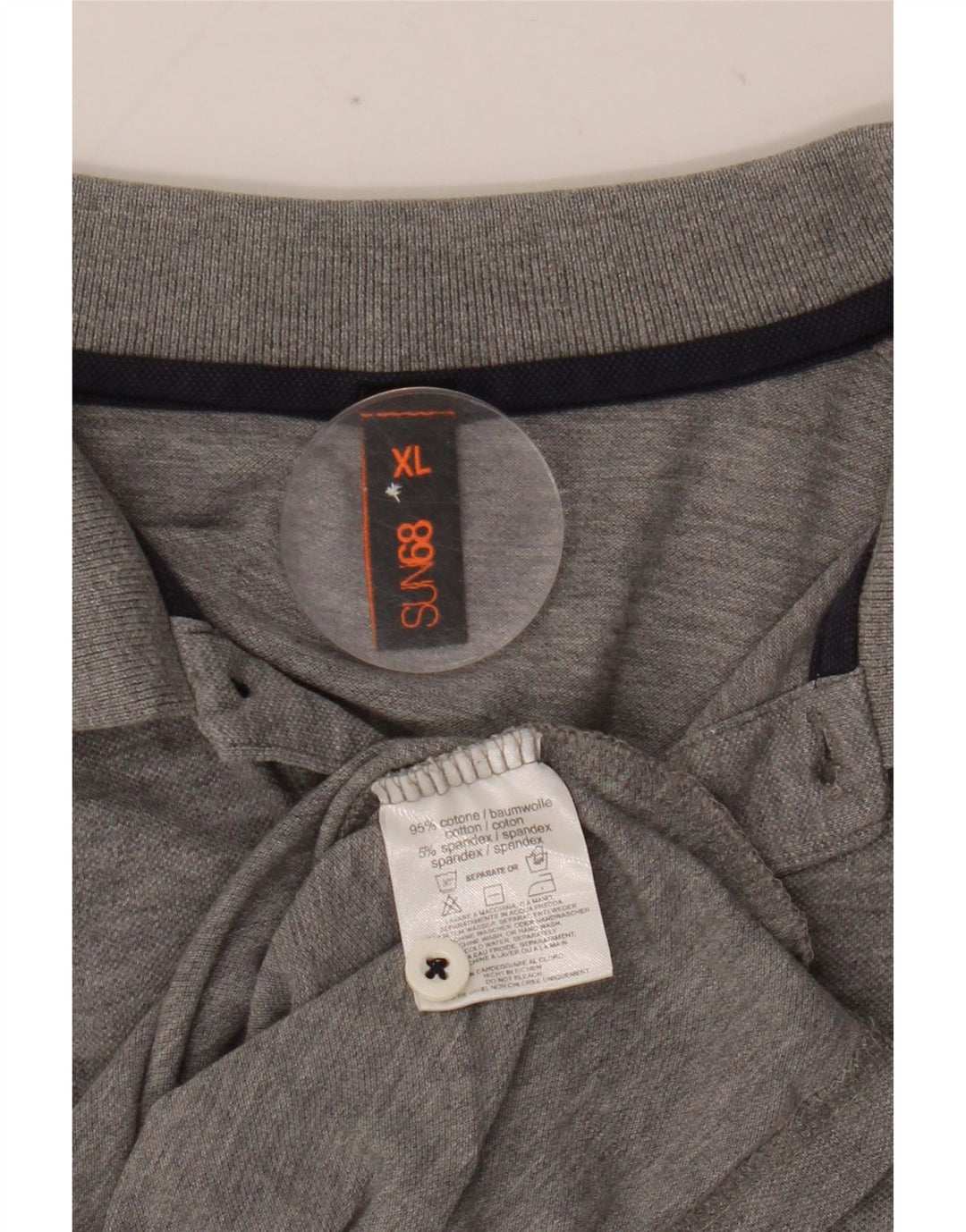 SUN68 Polo Homme XL Gris Moucheté Coton